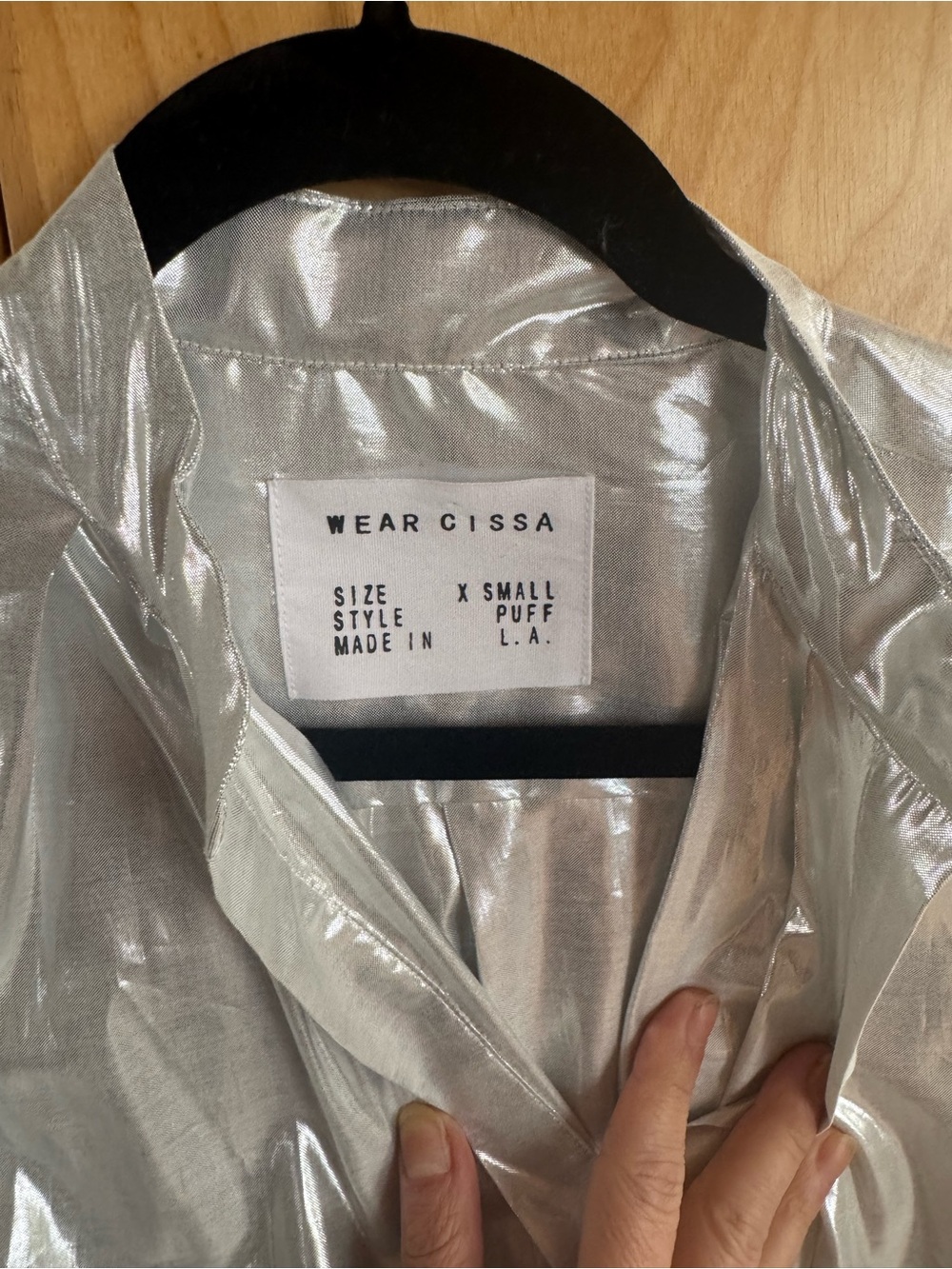 Wear Cissa Silver Puff Blouse - Metallic Silver